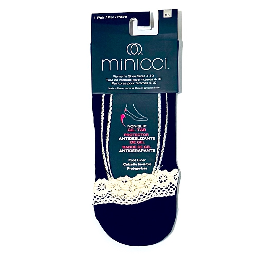Minicci Women's Black Lace Trim Socks